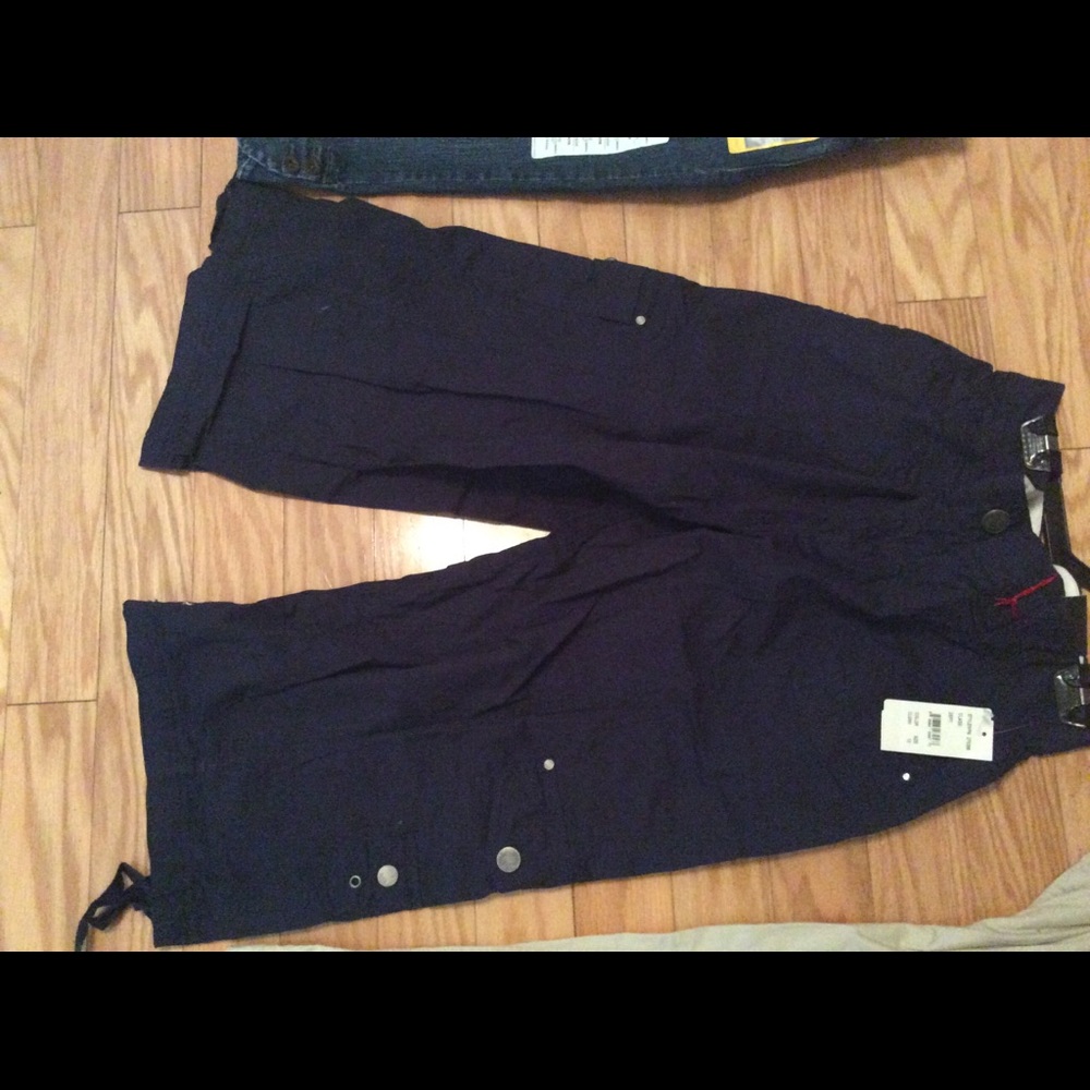 Intro. Women's Navy Capris with Button Accents